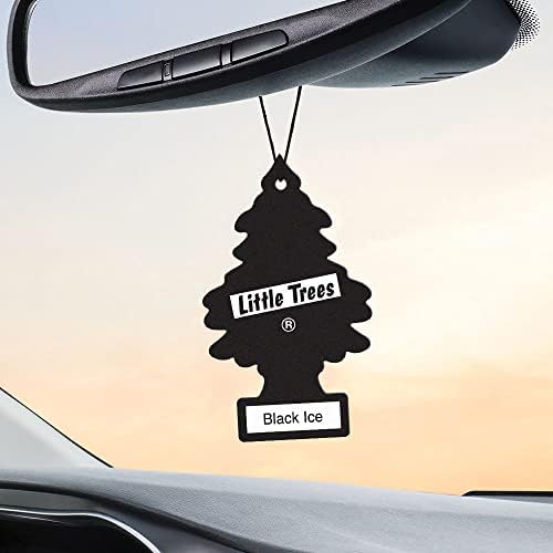 LITTLE TREES Car Air Freshener, Hanging Tree Provides Long Lasting Scent for Auto and Home, Black Ice, 24 Air Fresheners