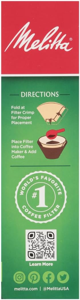 Melitta Cone Coffee Filters, Natural Brown, 100 Count (Pack Of 3), 300 Total Filters - Fits all 8-12 Cup Cone Coffee Makers and