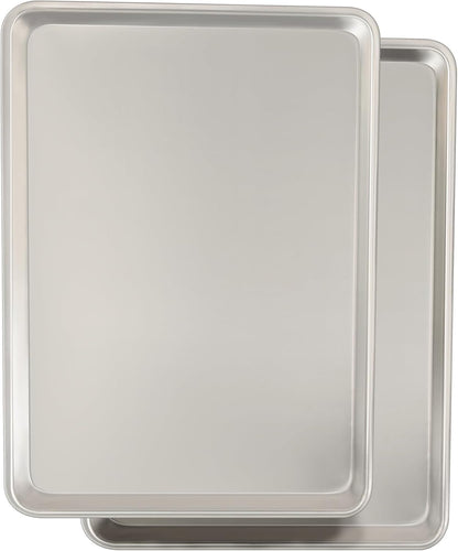 Commercial Quality Baking Sheet Pan Set, Natural Aluminum Cookie Sheet, Umite Chef Warp Resistant Baker's Half Sheet