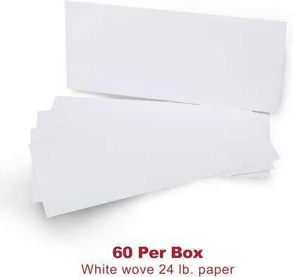 Zzrywuty Letter Size Mailing Envelopes for Business, 60pcs Self Seal Windowless Security Envelopes 4-1/8 x 9-1/2 Inch White 24LB Paper
