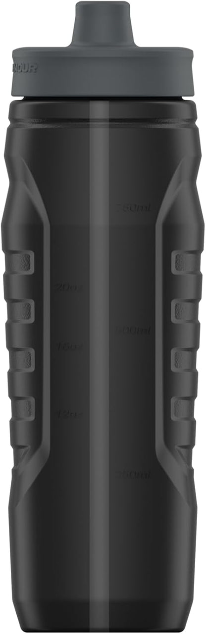 Under Armour Squeeze Water Bottles, 32 oz Water Bottles, Sideline Sports Water Bottle with Quick-Shot Lid, Quick & Easy Hydration, Gym Water