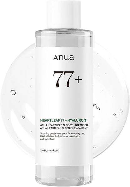 Anua Heartleaf 77 Soothing Toner, Moisturizing & Calming Facial Toner for Glass Skin, Hyaluronic Acid, Lightweight Hydration for Sensitive