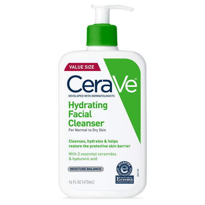 CeraVe Hydrating Facial Cleanser, Moisturizing Face Wash For Dry Skin, Hyaluronic Acid + Ceramides +