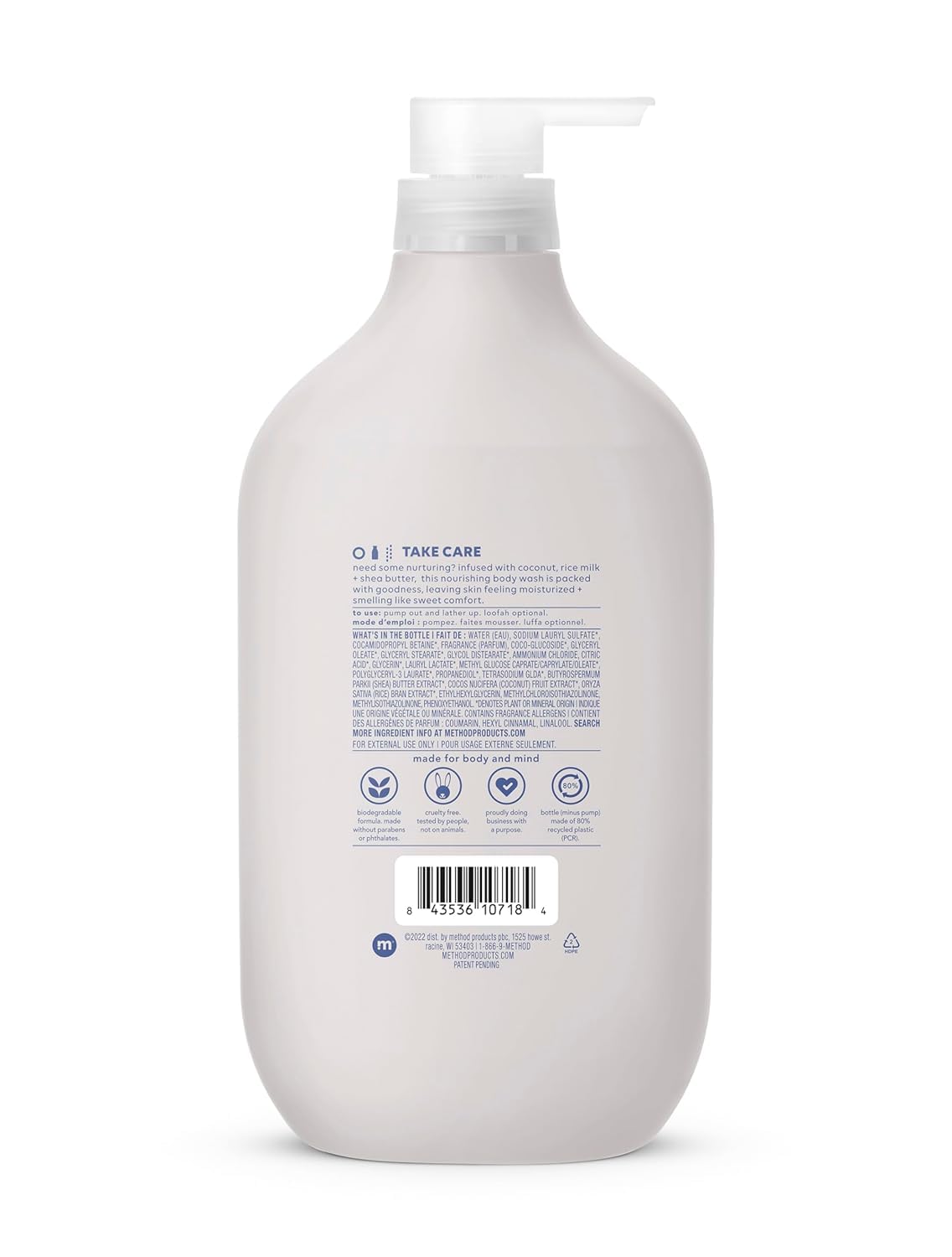 Method Body Wash, Simply Nourish, Paraben and Phthalate Free, 28 oz