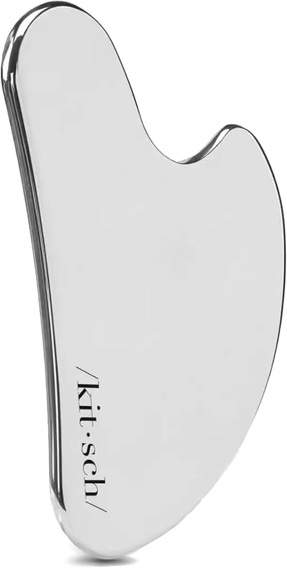 Kitsch Stainless Steel Gua Sha Facial Tools - Guasha Tool for Face, Face Sculpting Tool, Jawline Shaper, Double Chin Reducer, Body Gua Sha