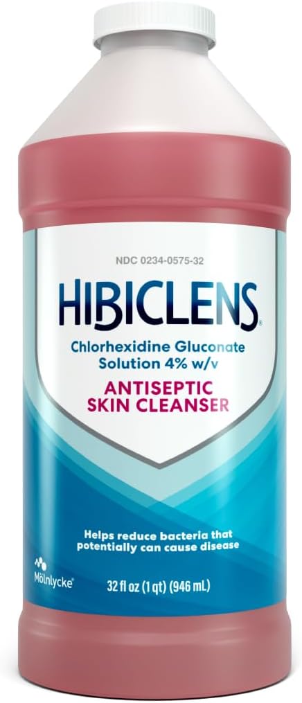 Hibiclens Antimicrobial and Antiseptic Soap and Skin Cleanser 32 oz for Home and Hospital 4% CHG, Packaging May Vary