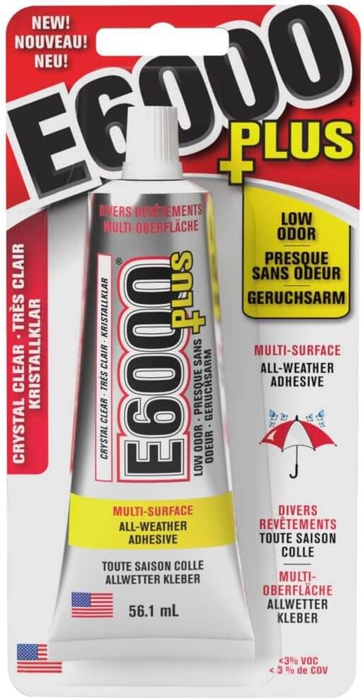 Eclectic Products inc. E6000 Plus Multi-purpose Clear Glue, Waterproof and Paintable, Strong Flexible Craft Adhesive for Wood, Glass, Fabric