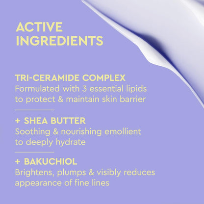 BYOMA Moisturizing Rich Cream - Barrier Repair Cream Face Lotion with Bakuchiol & Shea Extract - Ceramide Face Moisturizer for Dry Skin - Anti