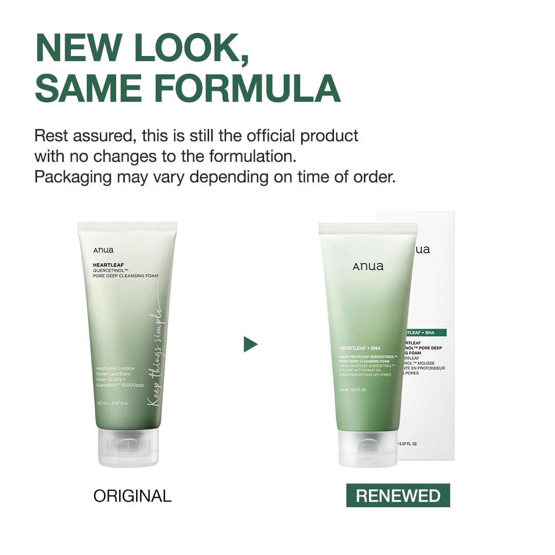 Anua Heartleaf Quercetinol Pore Deep Cleansing Foam, Face wash for Pore Refining Cleanser, Hydrating Daily Facial Cleanser For Double