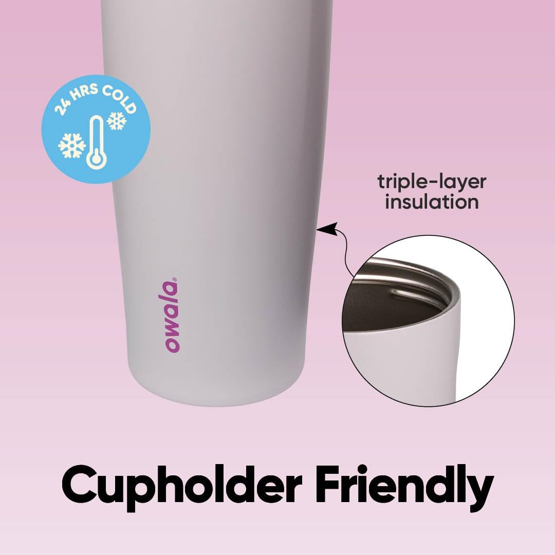 Owala FreeSip Sway Insulated Stainless Steel Water Bottle with Two-Way Spout, Built-In Straw and Bucket Handle, Made for Travel, School, and
