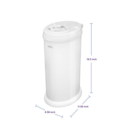 Ubbi Steel Diaper Pail, Odor Locking, No Special Bag Required, Award-Winning, Registry Must-Have, White