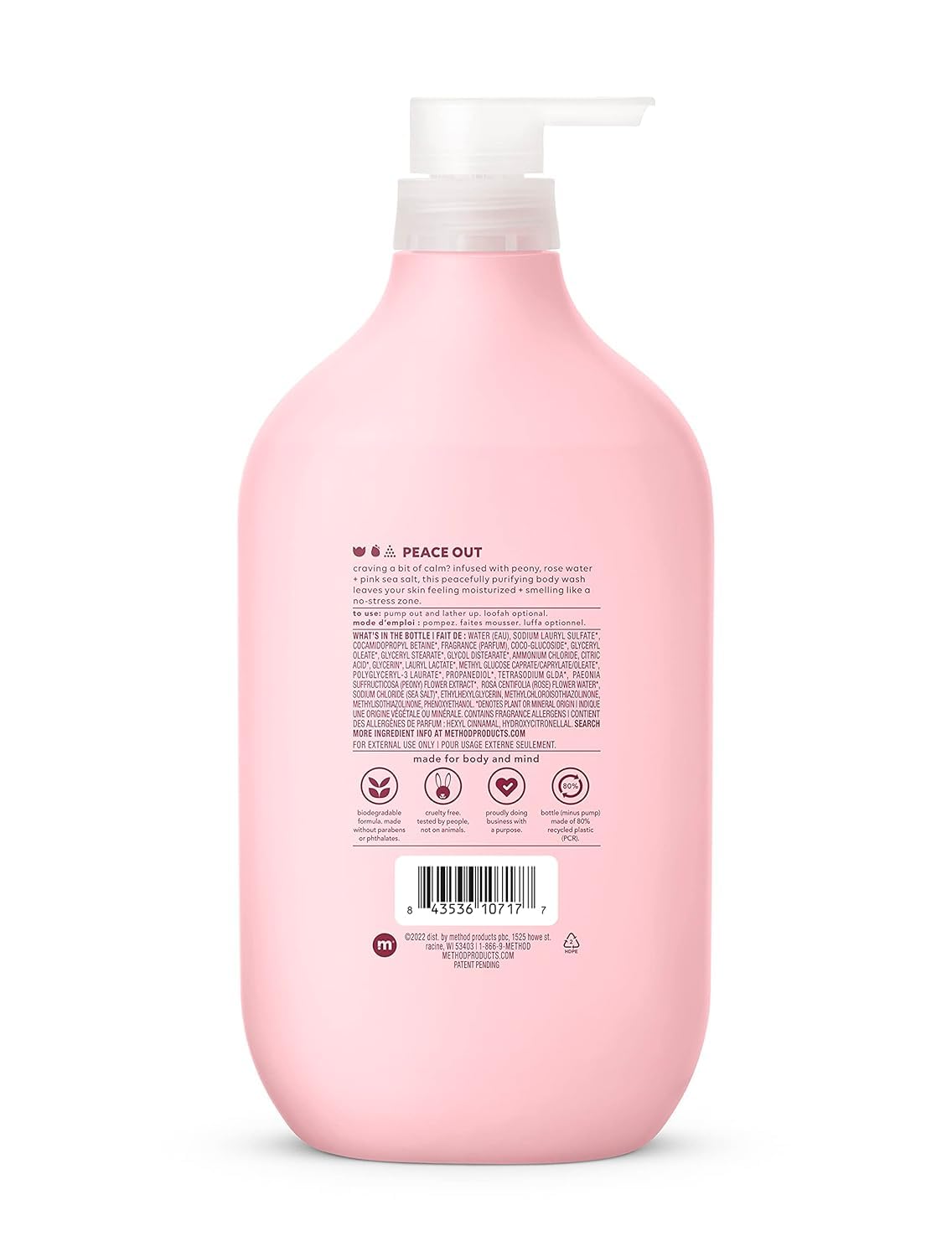 Method Body Wash, Pure Peace, Paraben and Phthalate Free, 28 oz