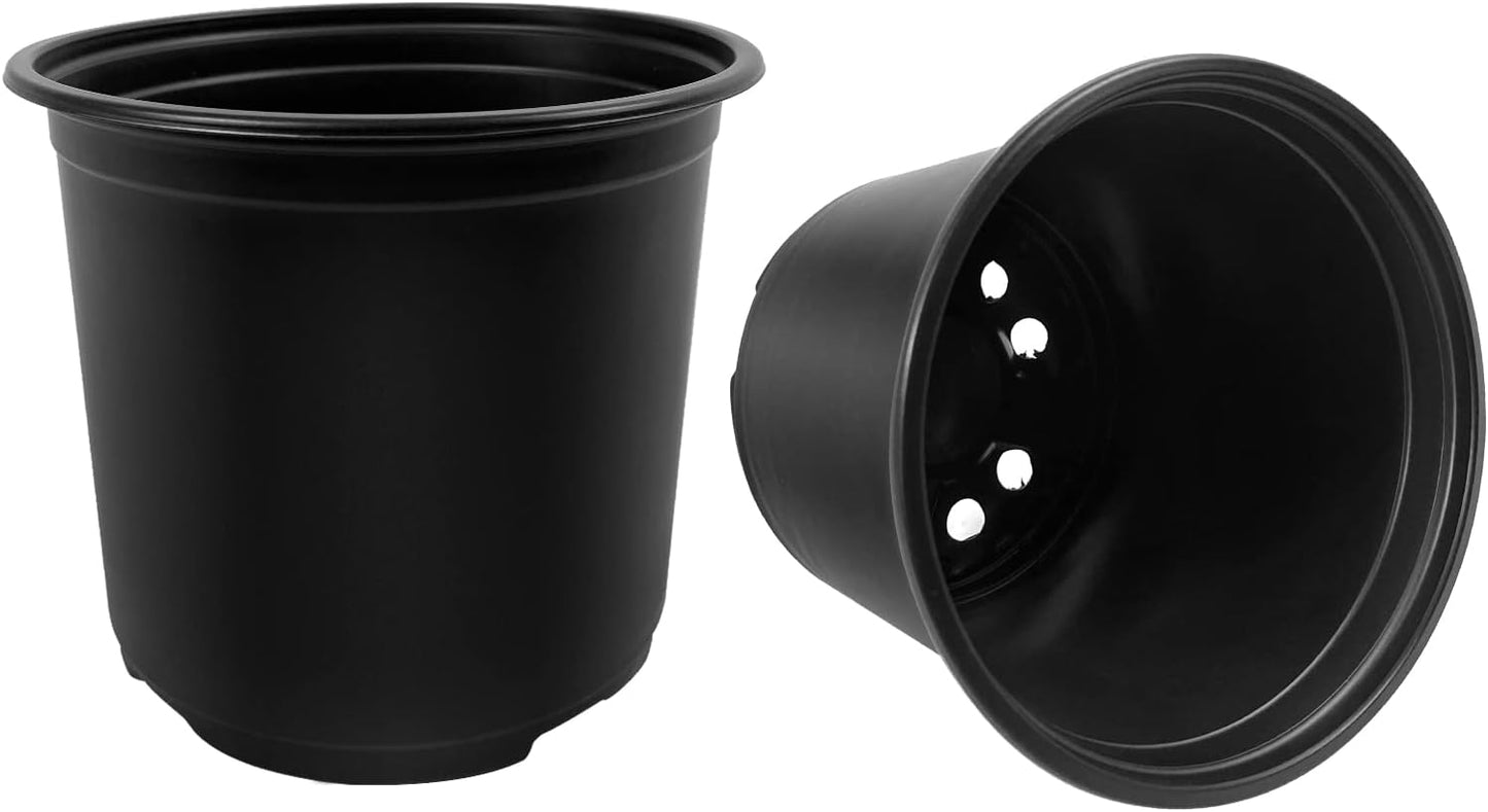 RAOOKIF 100 Pack Nursery Pots, 4 5 6 Inch Nursery Pot for Plants, Plastic Plant Pots with Drainage Holes, Garden Flower Pots for
