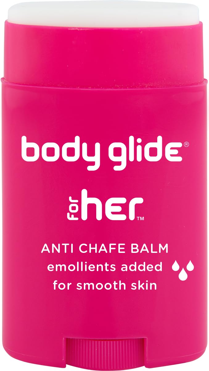 Body Glide For Her Anti Chafe Balm, Chafing stick with added emollients, Great for dry, sensitive skin and/or sensitive areas, Use on chest