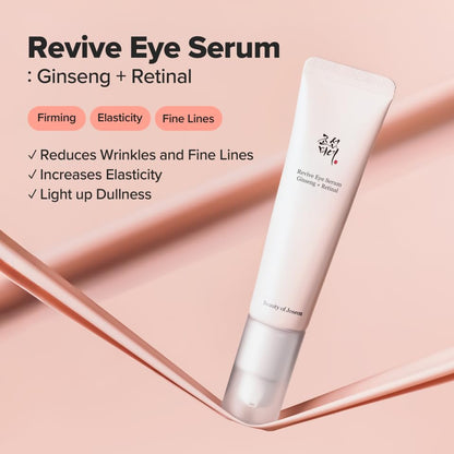 Beauty of Joseon Revive Eye Serum with Retinal Niacinamide Correction for Puffy Eye Bags Fine Lines Dark Circles Wrinkles, Korean Skin Care