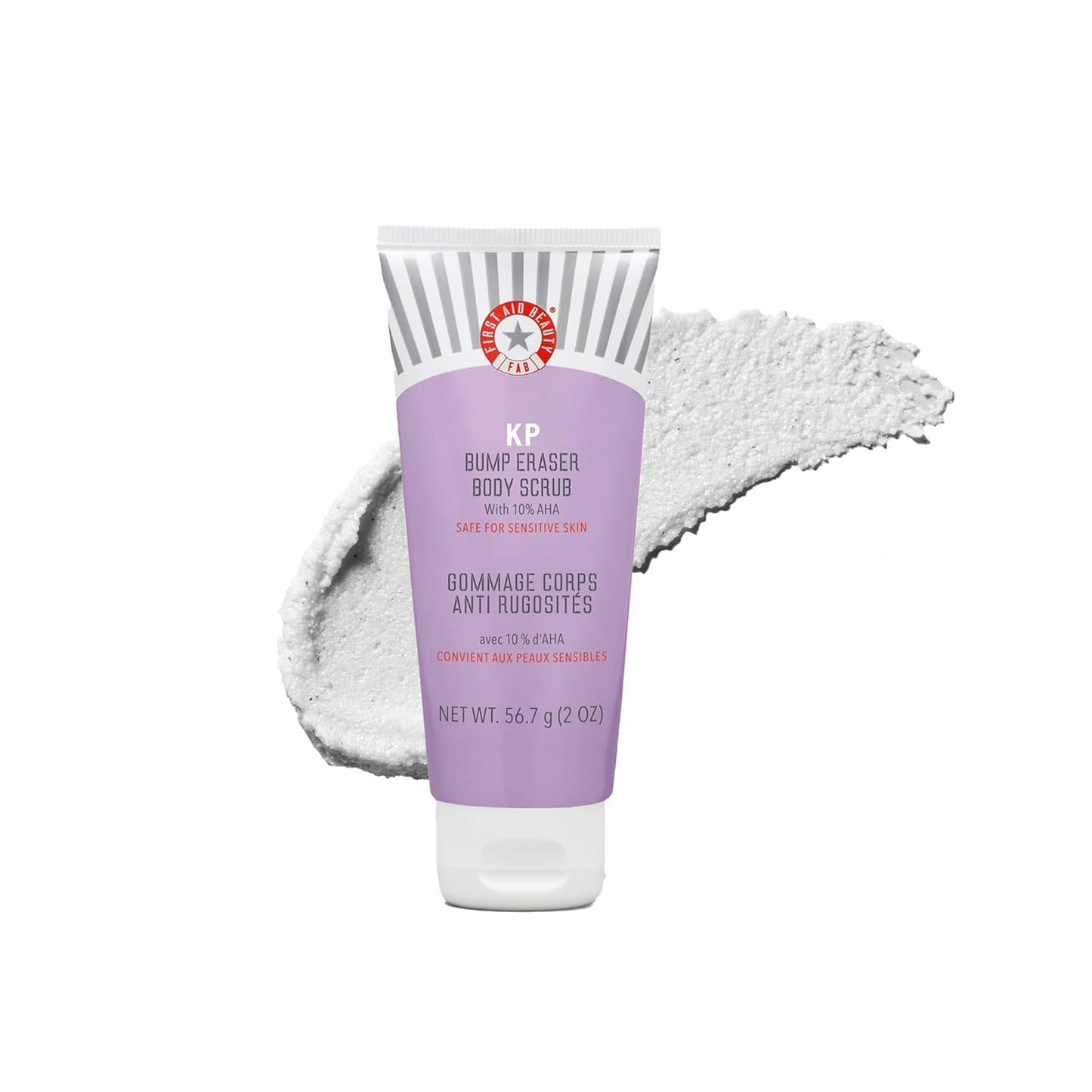 First Aid Beauty - KP Bump Eraser Body Scrub with 10% AHA, Keratosis Pilaris Skin Exfoliater with Glycolic and Lactic