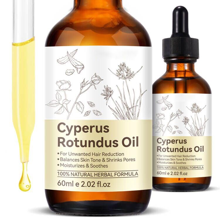 Cyperus Rotundus Oil, Natural for Reducing Body Hair Growth, Cyperus Rotundus Oil for Hair Removal, Reduces Unwanted Hair