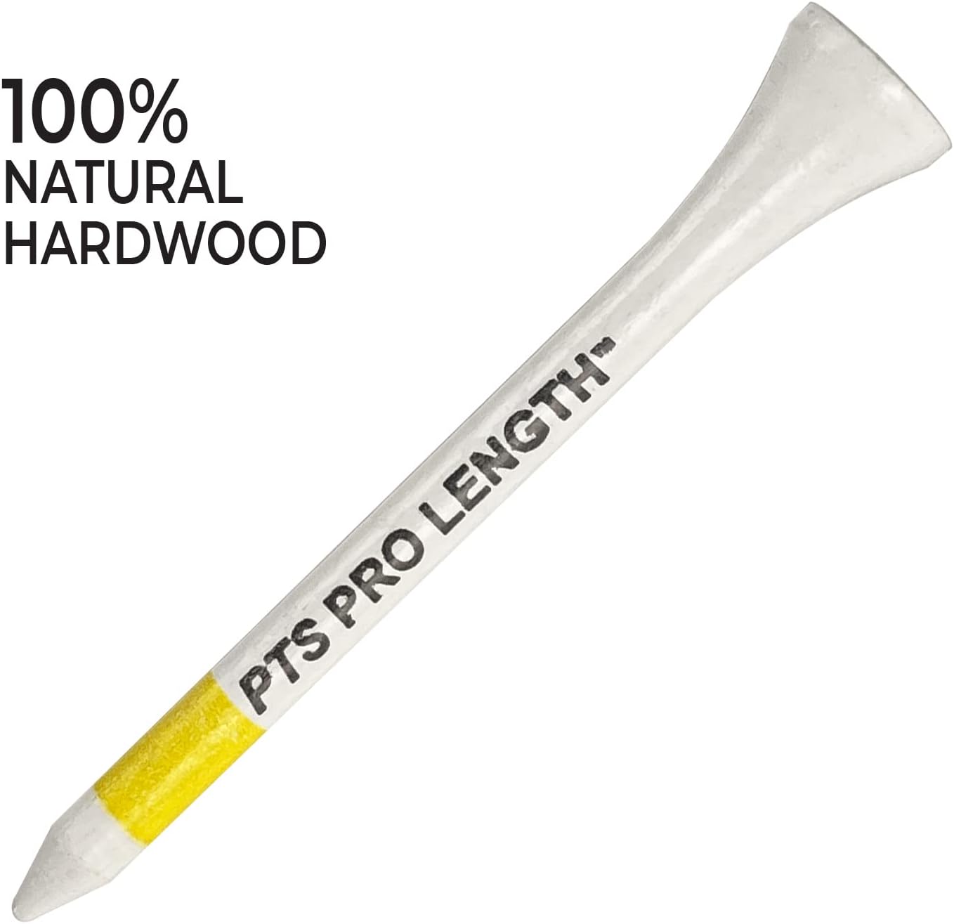 PrideSports PTS Wood Golf Tees, 100 Count, 2-3/4 Inch, Wood Tee on Tour, Best for Drivers & Woods