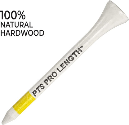 PrideSports PTS Wood Golf Tees, 100 Count, 2-3/4 Inch, Wood Tee on Tour, Best for Drivers & Woods