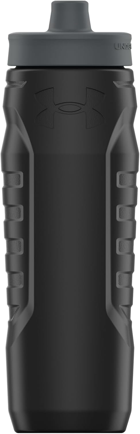 Under Armour Squeeze Water Bottles, 32 oz Water Bottles, Sideline Sports Water Bottle with Quick-Shot Lid, Quick & Easy Hydration, Gym Water