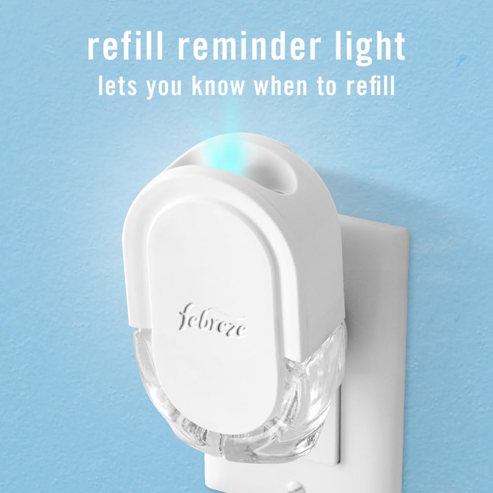 Febreze Plug-In Air Freshener, Odor-Fighting Scented Oil Refill, Air Fresheners for Home and Bathroom and Kitchen, Long Lasting for Strong