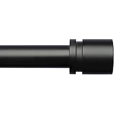 YaFex Curtain Rods 32-144 Inch, Heavy Duty 1 Inch Adjustable Curtain Rod for Windows, Black Extra Long Window Treatment Rods, Modern