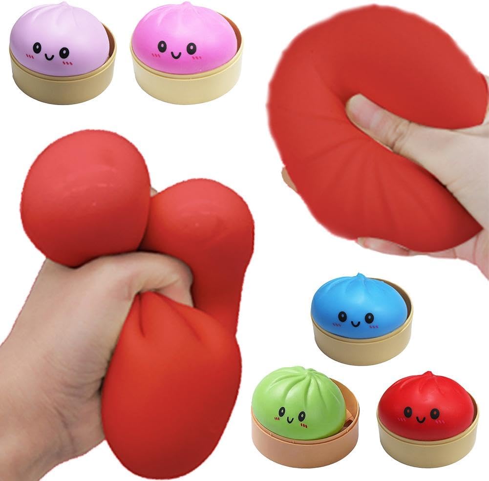 Dumpling Squishies, Glitter Dumpling Mystery Box, Colorful Dumplings Stress Balls Fidget Sensory