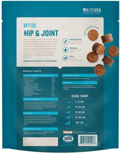 VetIQ Glucosamine Hip & Joint Supplement for Dogs, 180 Soft Chews, Joint Support Supplement with MSM and