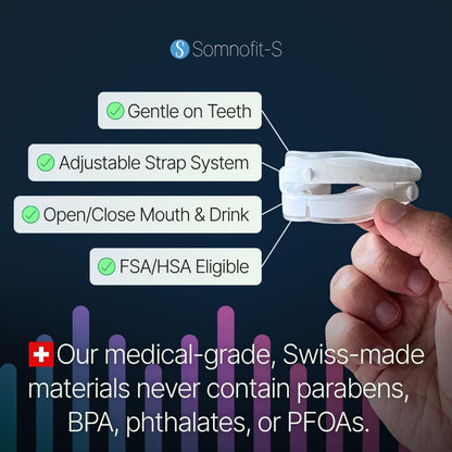 Somnofit-S Anti-Snore Mouth Guard by SnoreLessNow, Made in Switzerland, FDA Cleared, Most Comfortable Anti Snoring