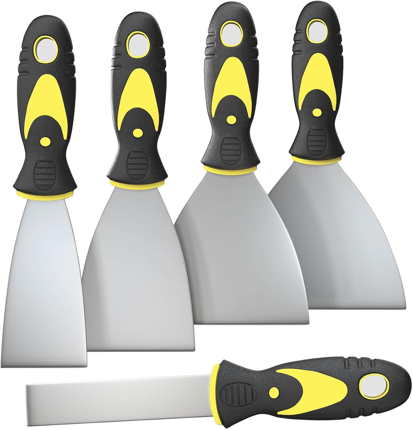 Rerdeim 5Pcs Putty Knife, Set, 1" 2" 3" 4" 5" Scraper, Spackle Knife, Paint Scraper, Scraper Tool, No Rusting, Perfect For Repairing