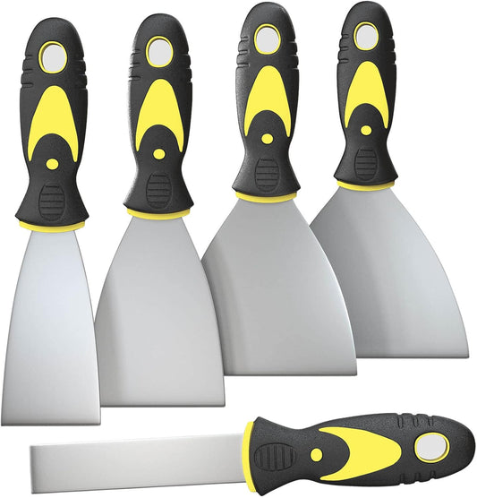Rerdeim 5Pcs Putty Knife, Set, 1" 2" 3" 4" 5" Scraper, Spackle Knife, Paint Scraper, Scraper Tool, No Rusting, Perfect For Repairing