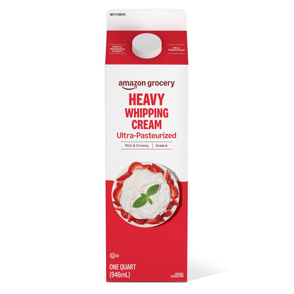 Amazon Grocery, Heavy Whipping Cream, Ultra-Pasteurized, 32 Fl Oz