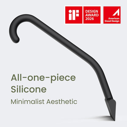 dancemoon JustHang Shower Squeegee for Glass Doors, All-in-One Award-Winning Silicone Squeegee with Built-in Hook for Bathroom, Window