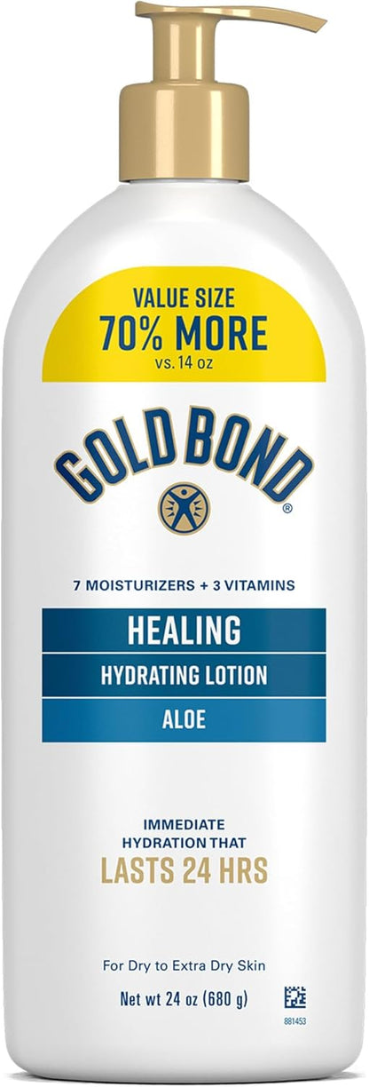 Gold Bond Healing Hydrating Lotion With Aloe Moisturizes, Heals & Smooths Dry Skin, Delivers Immediate 24-Hour Hydration, Value Size, 24 oz.