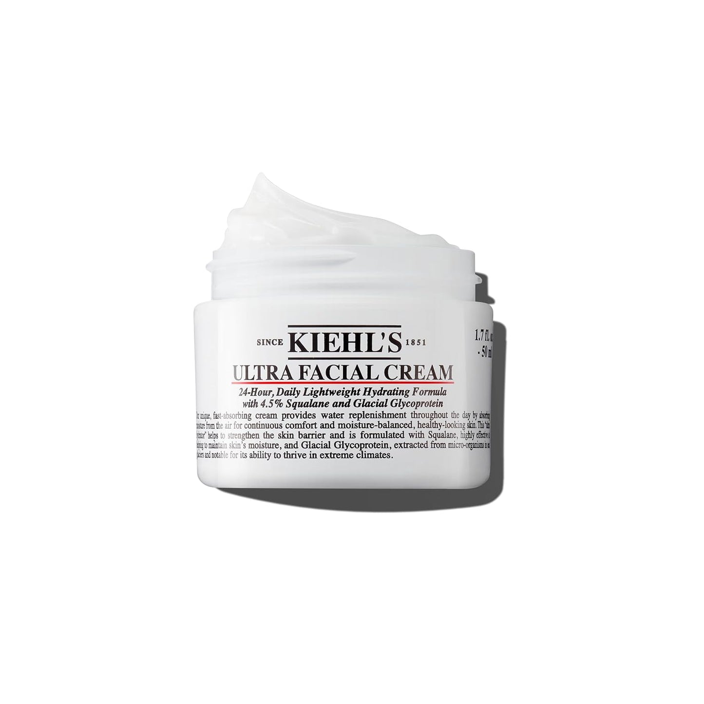 Kiehl's Ultra Facial Cream, with 4.5% Squalane to Strengthen Skin's Moisture Barrier, Skin Feels Softer and Smoother, Long-Lasting