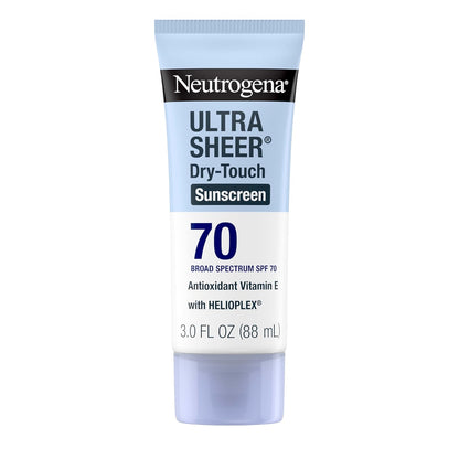 Neutrogena Ultra Sheer Dry-Touch Sunscreen Lotion SPF 70, Broad Spectrum, Water Resistant 80 Min, Oil-Free, Oxybenzone-Free
