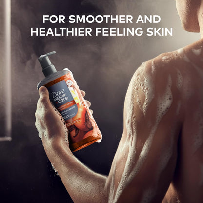 DOVE MEN Moisturizing Body Wash, Dermatologist Body Wash for Men, Sulfate Free, Paraben Free, & Dye Free, Bourbon Vanilla + Hazelnut, 26oz