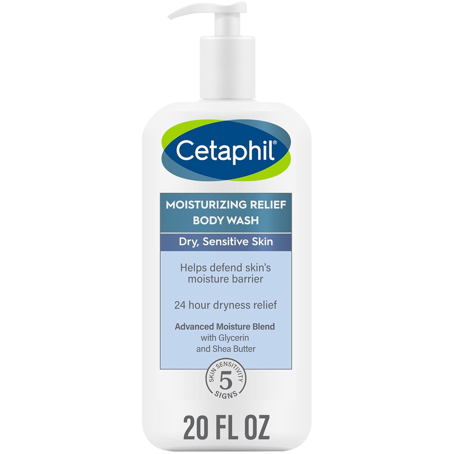 Cetaphil Body Wash, Moisturizing Relief Body Wash for Sensitive Skin, Creamy Rich Formula Gently Cleanses and Gives 24 Hour Relief to Dry