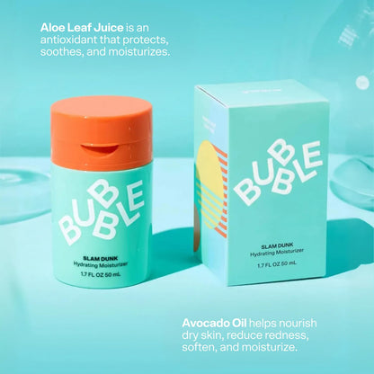 Bubble Skincare Slam Dunk Hydrating Face Moisturizer - Travel Size Lightweight Face Lotion with Vitamin E + Aloe Vera - Daily Facial Moisturizer for