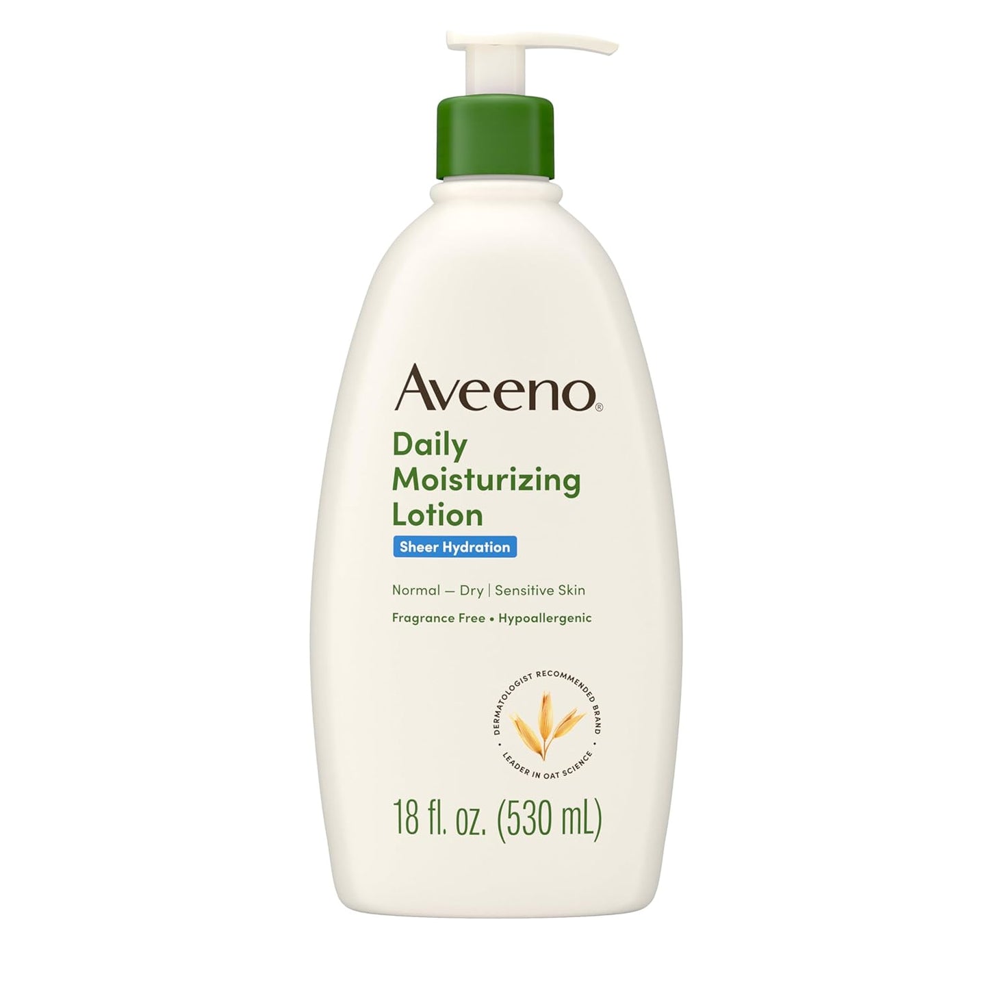 Aveeno Sheer Hydration Fragrance-Free Daily Moisturizing Lotion with Prebiotic Oat for Dry Skin