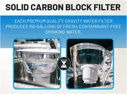 Epic Water Filters Pure REPLACEMENT Compatible with Epic Pure Water Pitcher/Removes Fluoride, Lead, Forever Chemicals, Heavy