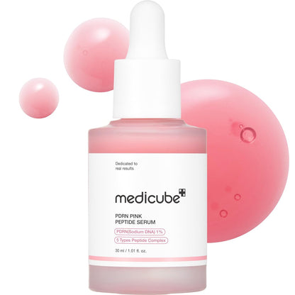 medicube PDRN Pink Peptide Serum with Salmon DNA, Pink Glow Serum with Peptides & Niacinamide for Hydration & Firm-Looking Skin, Uneven Tone