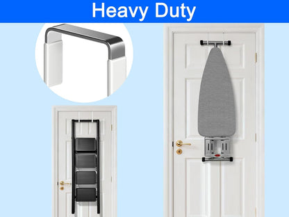 Mars-Rock Over the Door Hooks 4Pcs L=5.5" Fit 1 3/8" Door Steel with White Rubber Coating Hanging Towel Robe Clothing Hanger for Bathroom Room Wreath