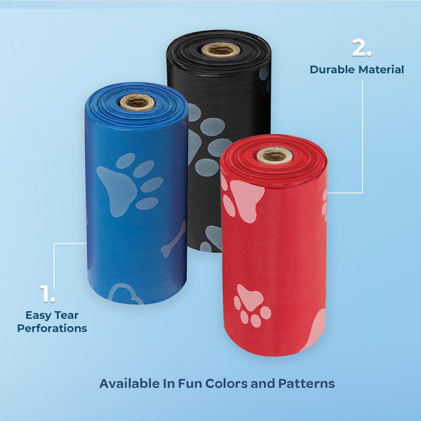 Best Pet Supplies Dog Poop Bags for Waste Refuse Cleanup, Doggy Roll Replacements for Outdoor Puppy Walking and Travel, Leak Proof and Tear