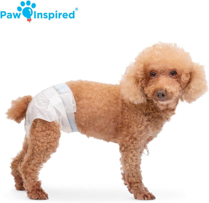 Paw Inspired 32ct Disposable Dog Diapers, Female Dog Diapers Ultra Protection, Diapers for Dogs in Heat, Excitable Urination, or Incontinence (Small)