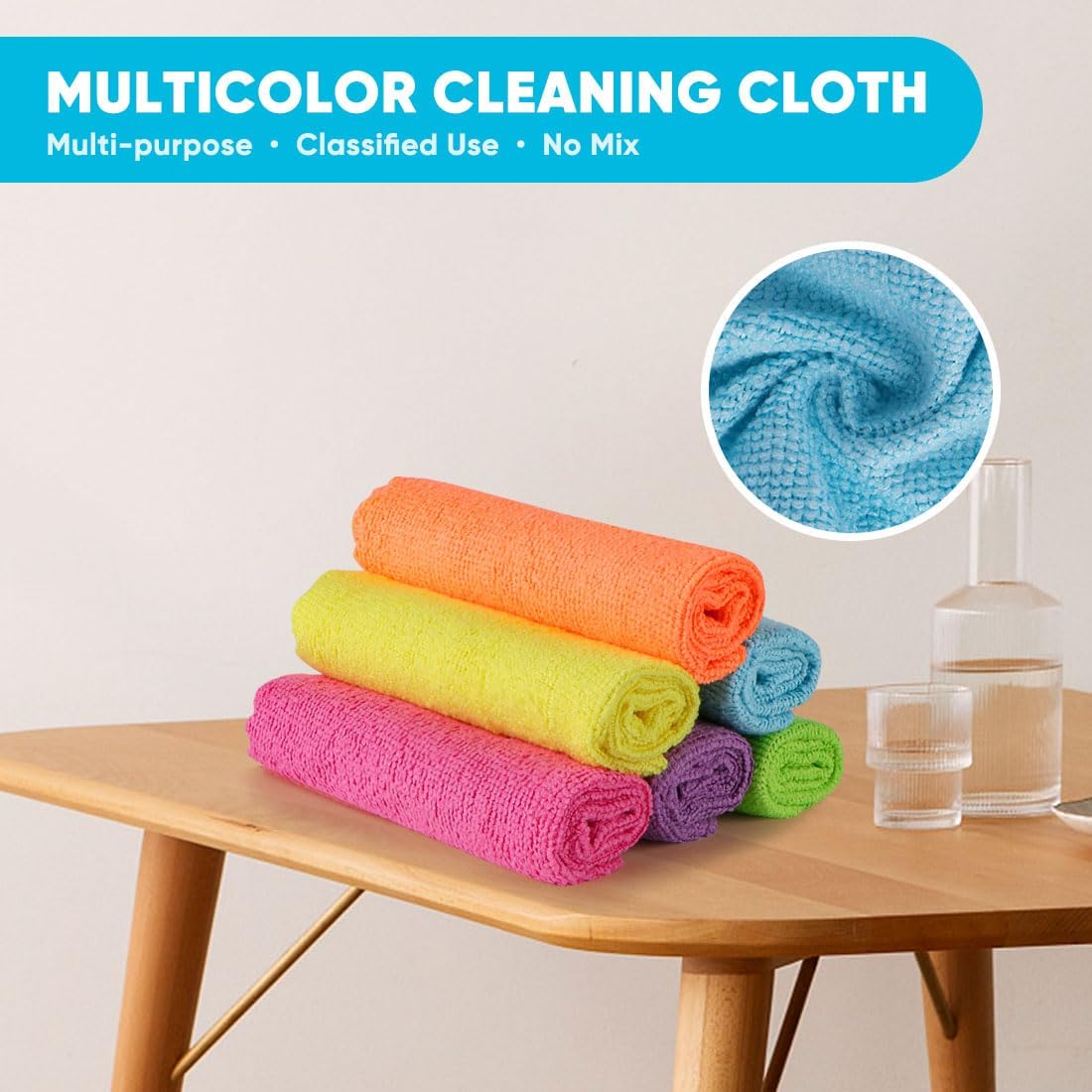 Orighty Microfiber Cleaning Cloth, 24 Pack Highly Absorbent Cleaning Rags, Household Cleaning