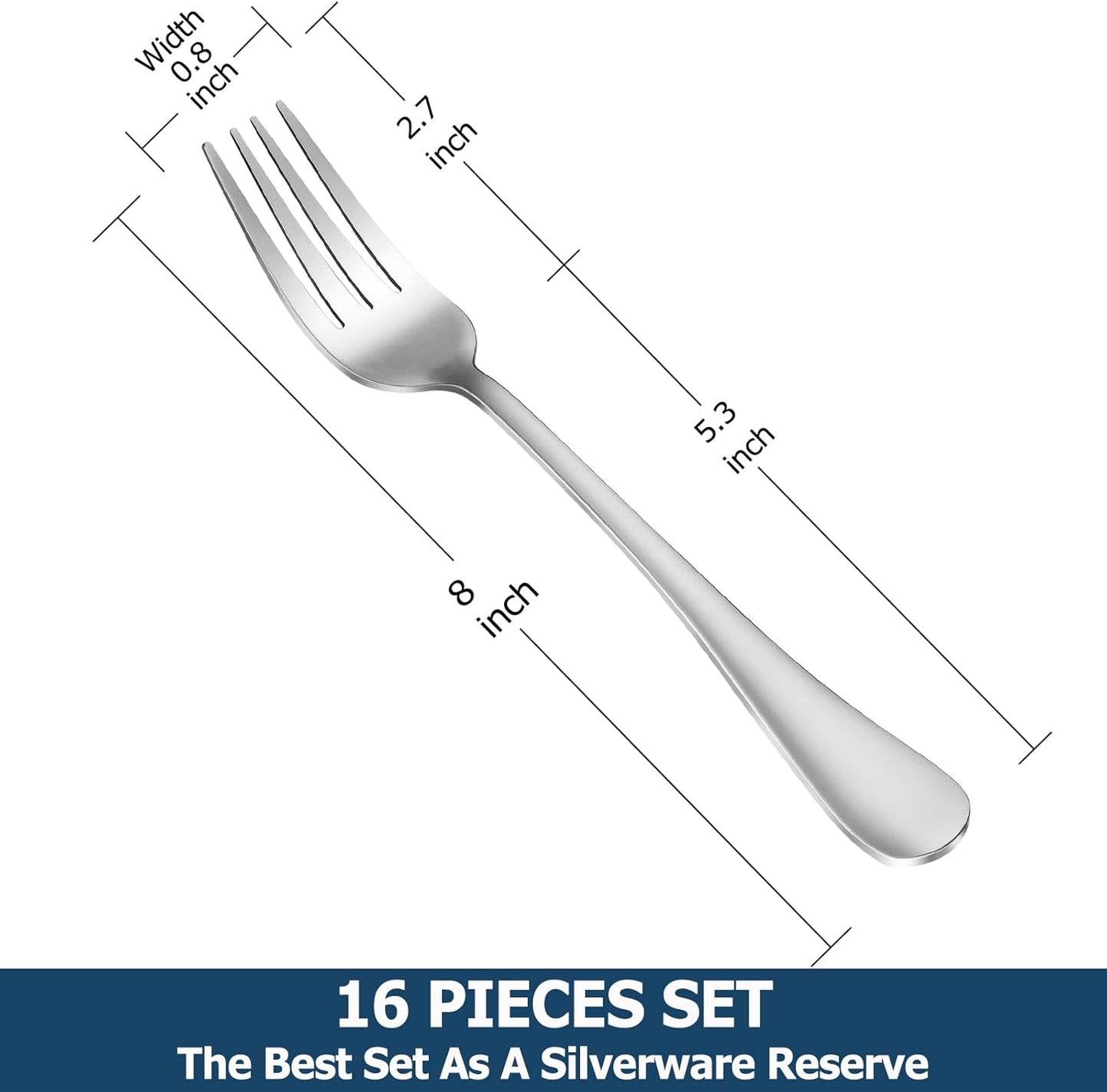 Dinner Forks,Set of 16 Top Food Grade Stainless Steel Silverware Forks,Table Forks,Flatware Forks,8 Inches,Mirror Finish & Dishwasher