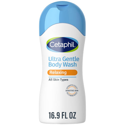 Cetaphil Ultra Gentle Relaxing Body Wash, For Dry to Normal, Sensitive Skin, 16.9oz, with Aloe Vera, Calendula, Vitamin B5
