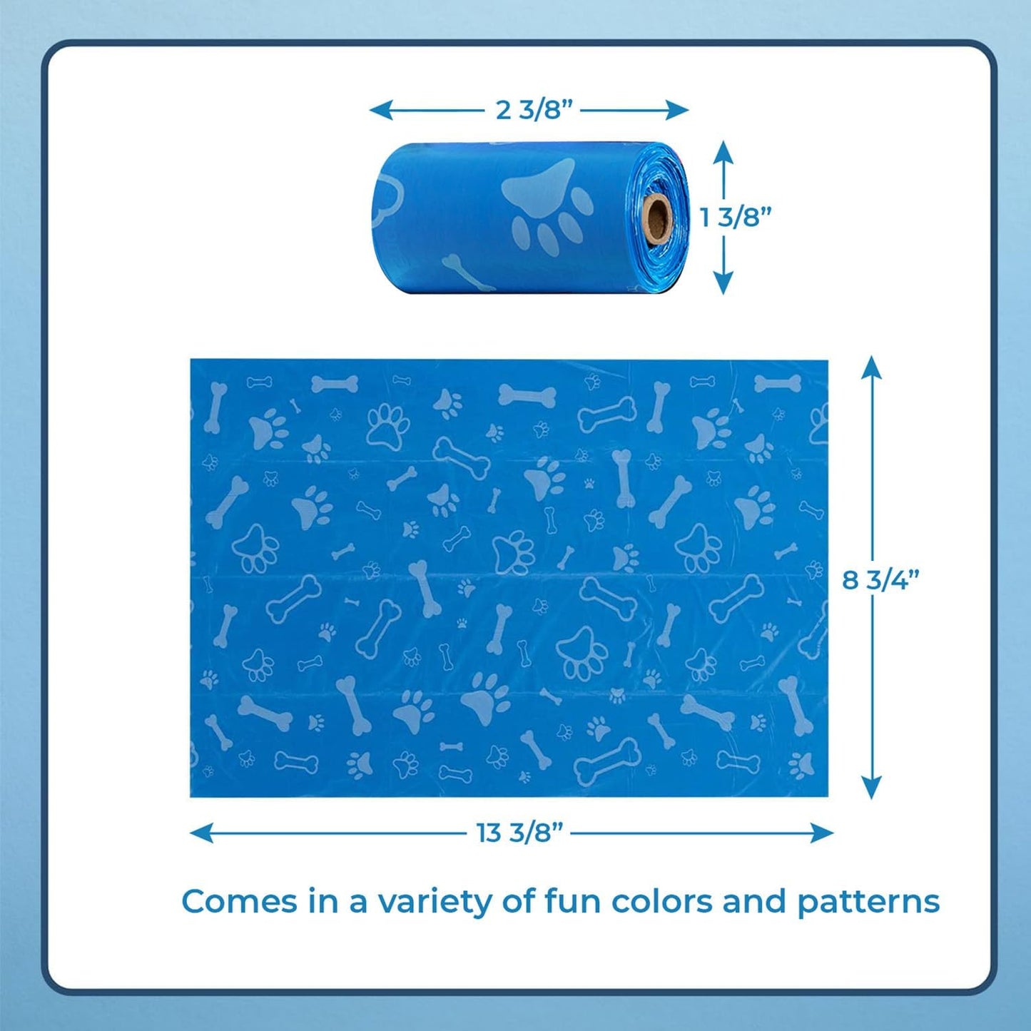 Best Pet Supplies Dog Poop Bags for Waste Refuse Cleanup, Doggy Roll Replacements for Outdoor Puppy Walking and Travel, Leak Proof and Tear