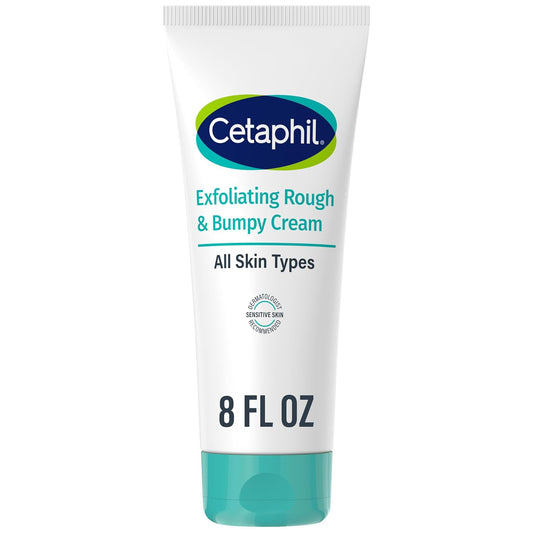 Cetaphil Exfoliating Rough & Bumpy Cream, Lightweight Cream for All Skin Types, 8 oz Tube, 20% Urea, Gently Exfoliates, Refines Skin